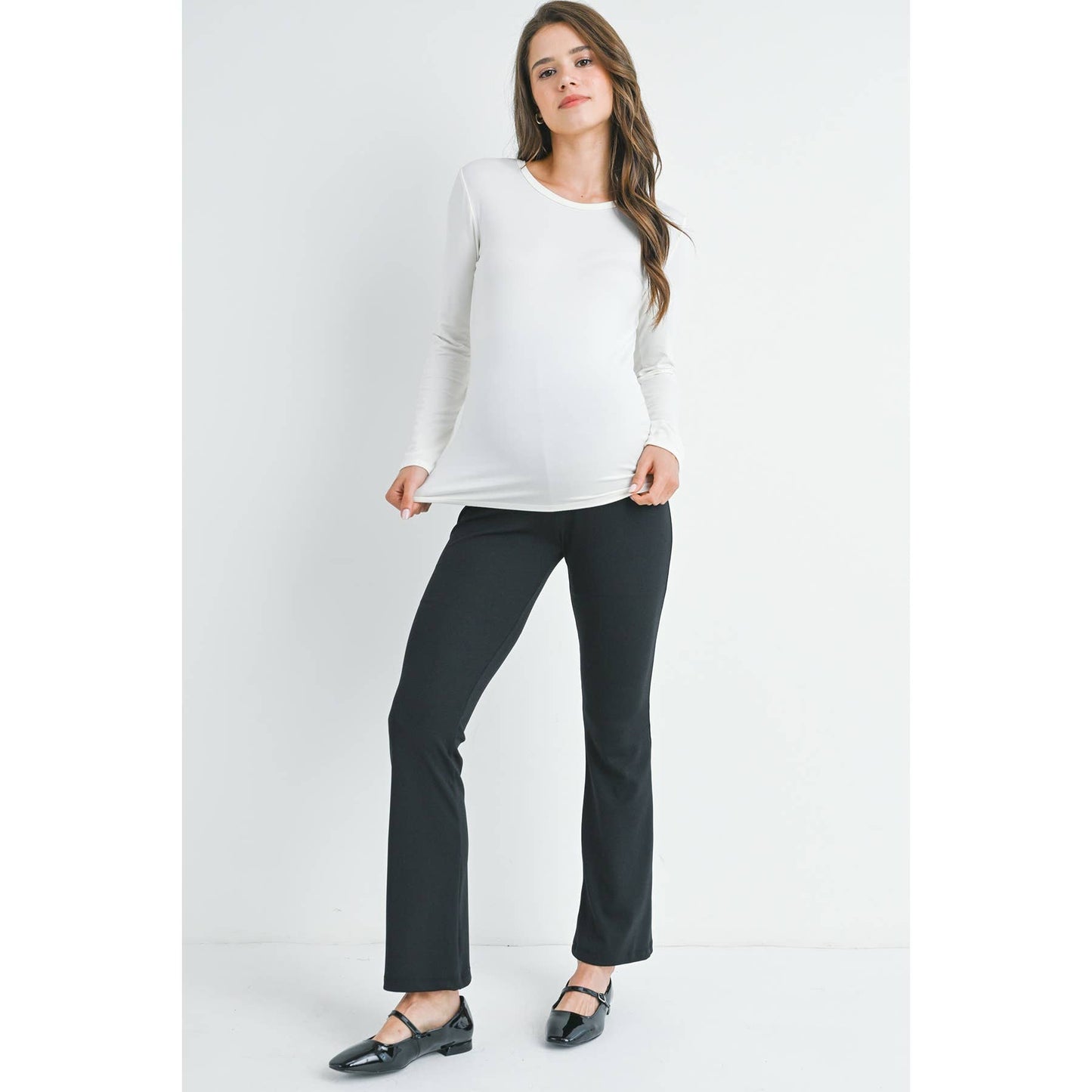 Black High Rise Maternity Knit Pants