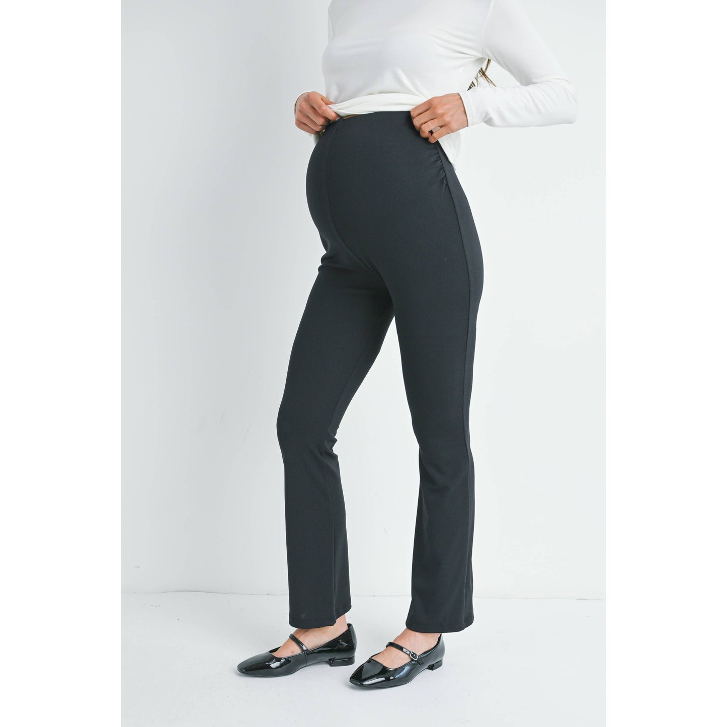 Black High Rise Maternity Knit Pants