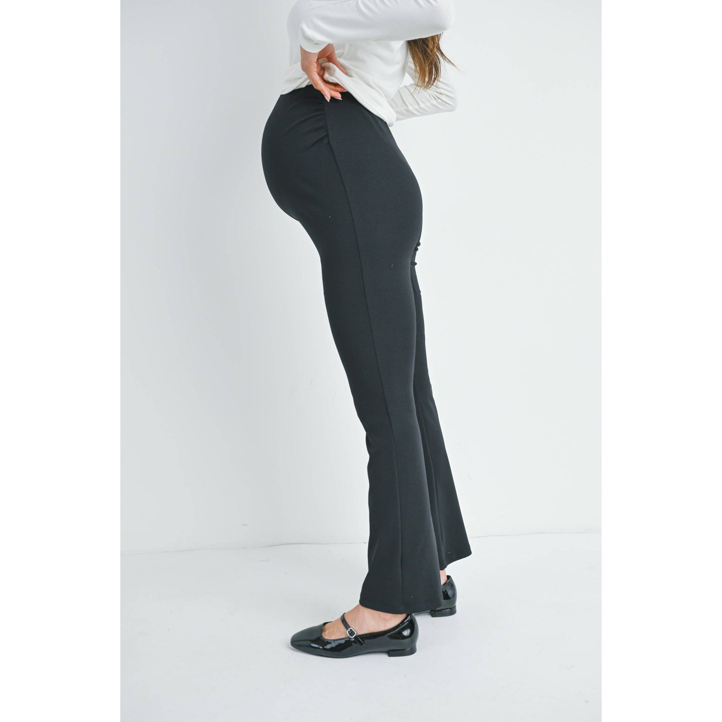 Black High Rise Maternity Knit Pants