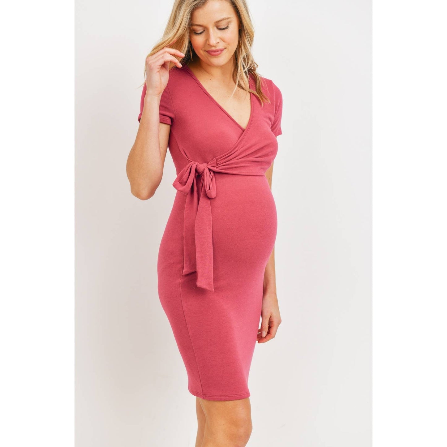 Mini Terry Maternity and Nursing Wrap Dress