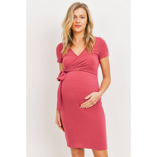 Mini Terry Maternity and Nursing Wrap Dress