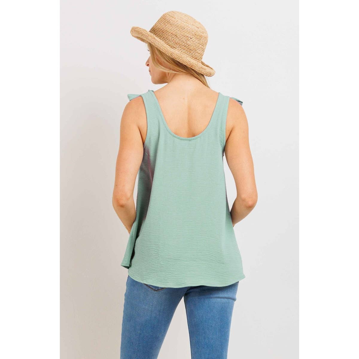 Tie-Strap Maternity Scoop Neck Tank Top