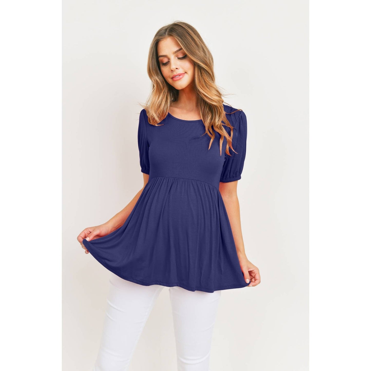 Solid Modal Jersey Back Tie Empire Maternityy Top