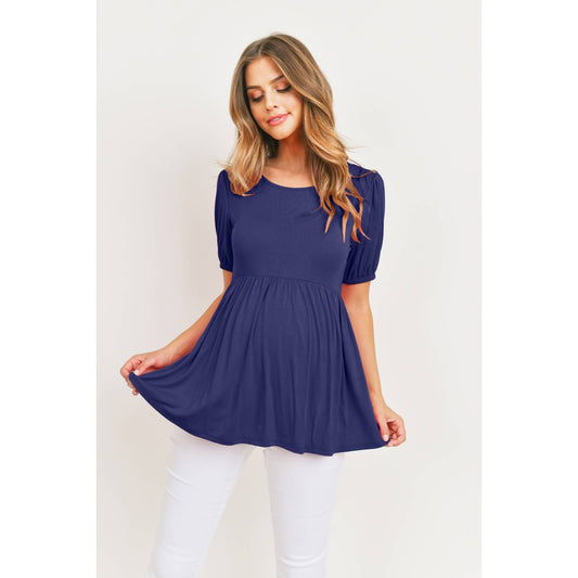 Solid Modal Jersey Back Tie Empire Maternityy Top