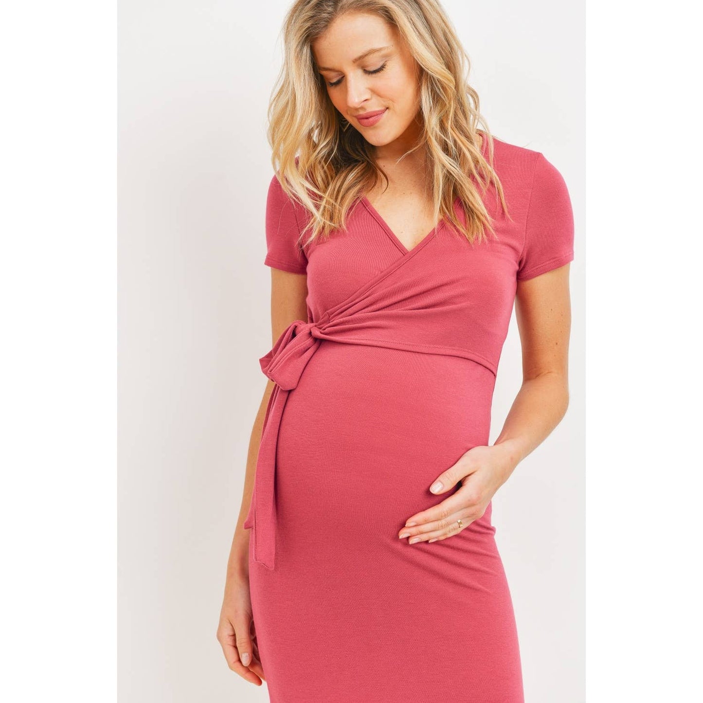 Mini Terry Maternity and Nursing Wrap Dress