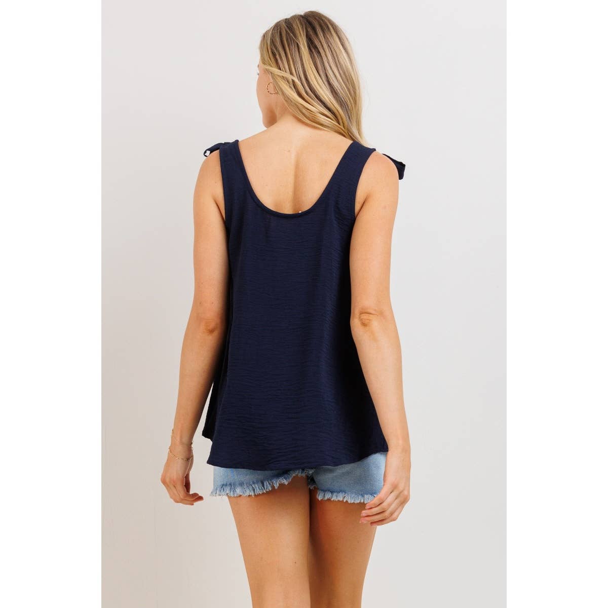Tie-Strap Maternity Scoop Neck Tank Top