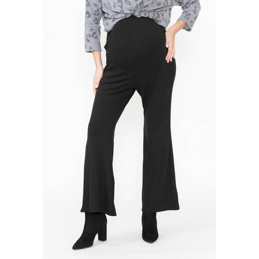 Maternity Flared Ruffle Solid Basic Long Legging Maxi Pants