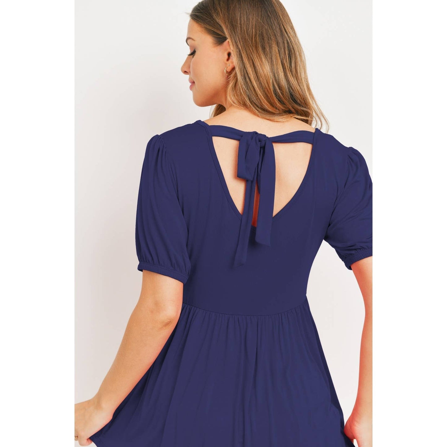 Solid Modal Jersey Back Tie Empire Maternityy Top